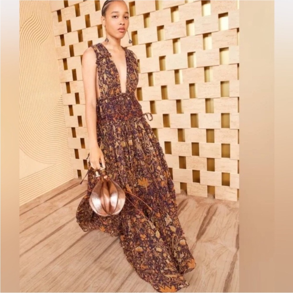 Ulla Johnson Brown Floral Maxi Dress - Picture 8 of 12